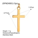 Gold color / 1 Piece Simple Series Cross Shape Stainless Steel  Gold Color Women's Pendants Picture7